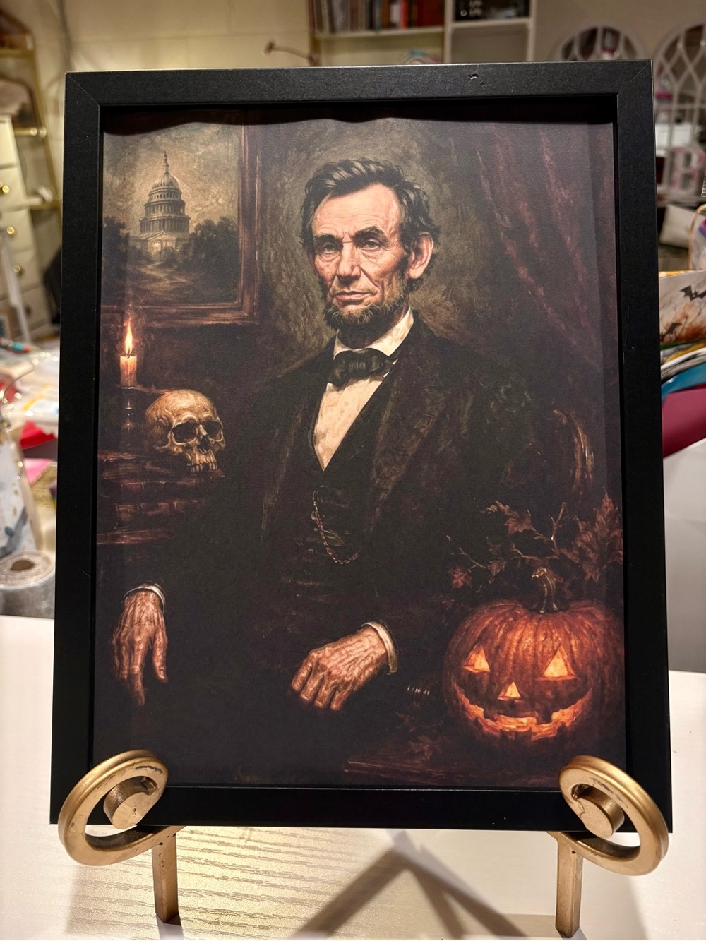 Lincoln Halloween Portrait Framed 8x10 Art Print